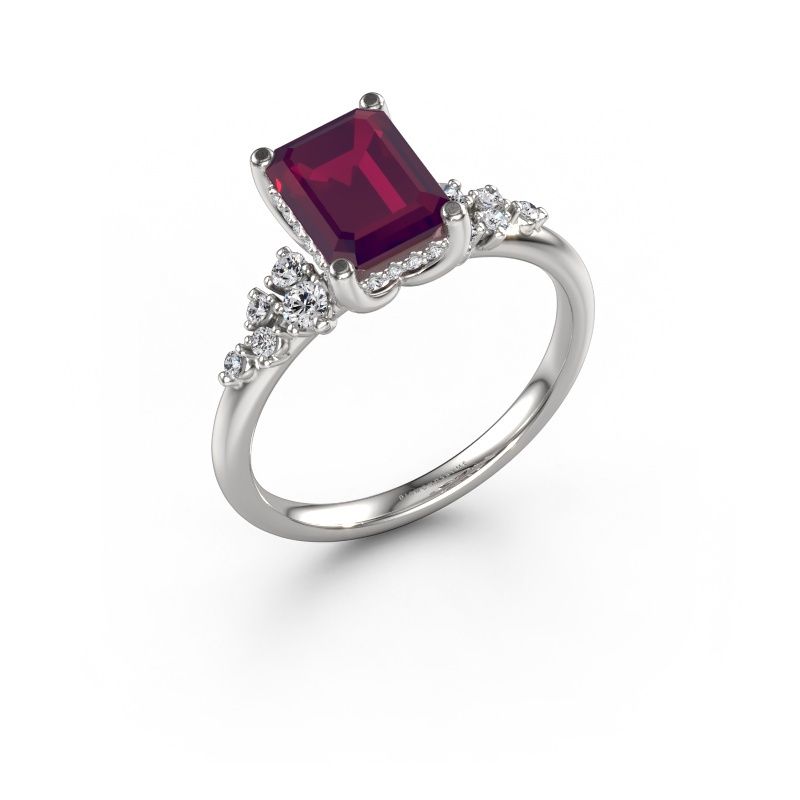 Verlovingsring Emma EME 950 platina rhodoliet 8x6 mm