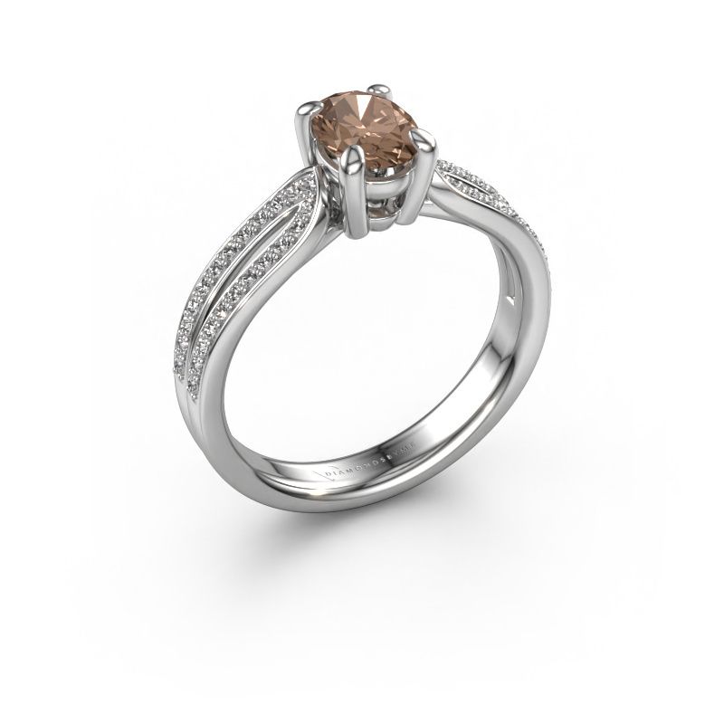 Verlobungsring Antonia ovl 2 585 Weißgold Braun Diamant 0.930 crt