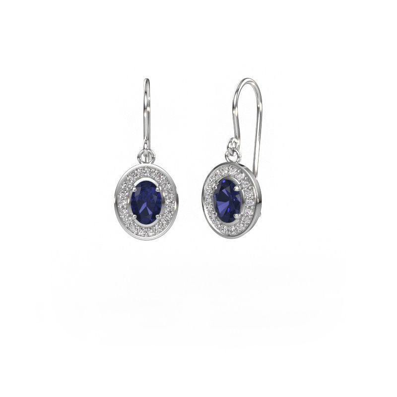 Drop earrings Layne 1 585 white gold sapphire 6.5x4.5 mm