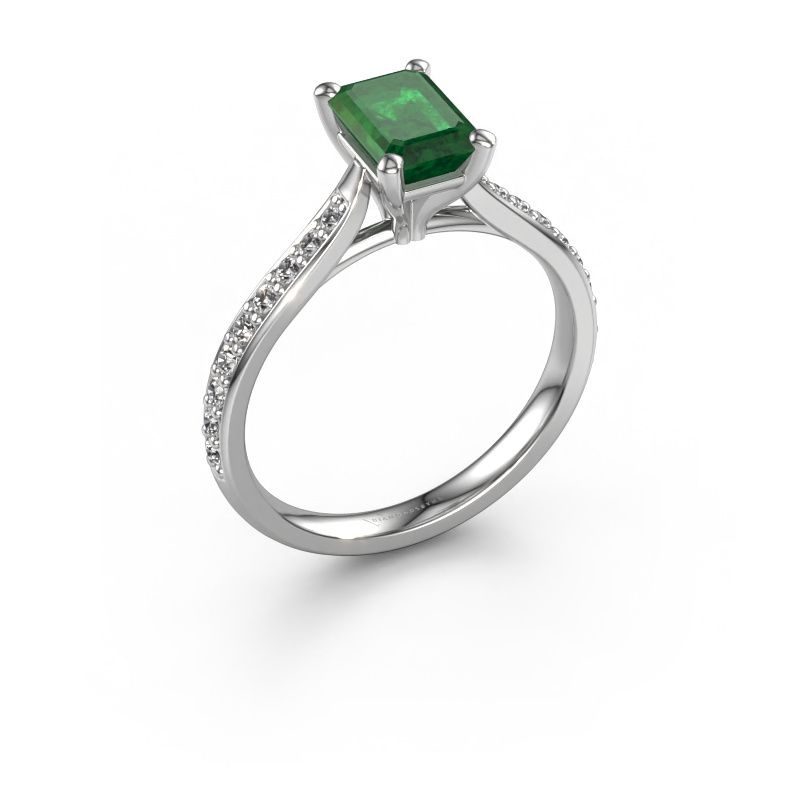 Verlobungsring Mignon EME 2 950 Platin Smaragd 7x5 mm
