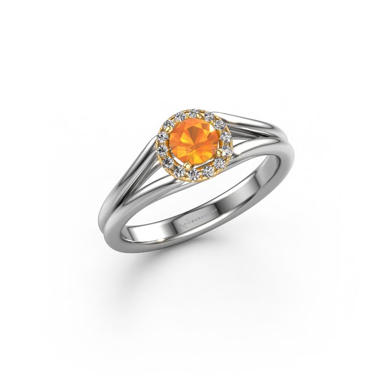Verlobungsring Verla rnd 1 585 Weißgold Citrin 4.7 mm