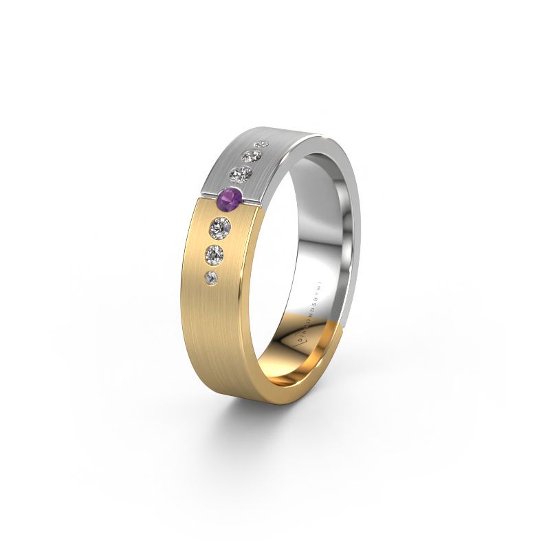 Wedding ring WH1101L15SAM 585 gold amethyst ±5x1.7 mm
