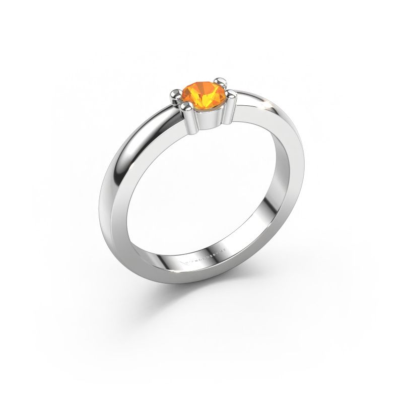 Bague Yasmin 1 950 platine citrine 4 mm