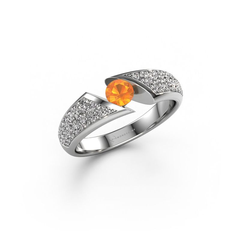 Verlobungsring Hojalien 3 585 Weißgold Citrin 4.2 mm