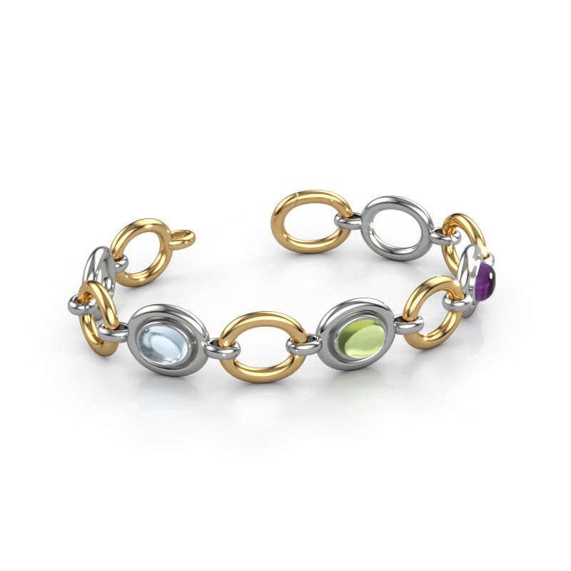 Link bracelet Maxima 3 585 white gold aquamarine 9x7 mm