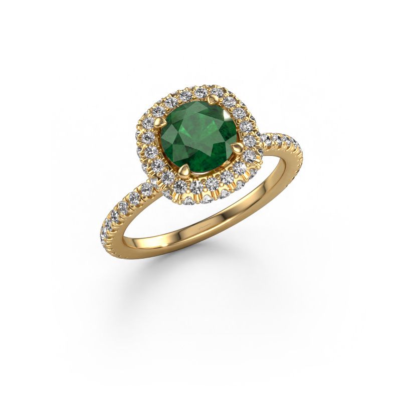 Engagement ring Talitha RND 585 gold emerald 6.5 mm