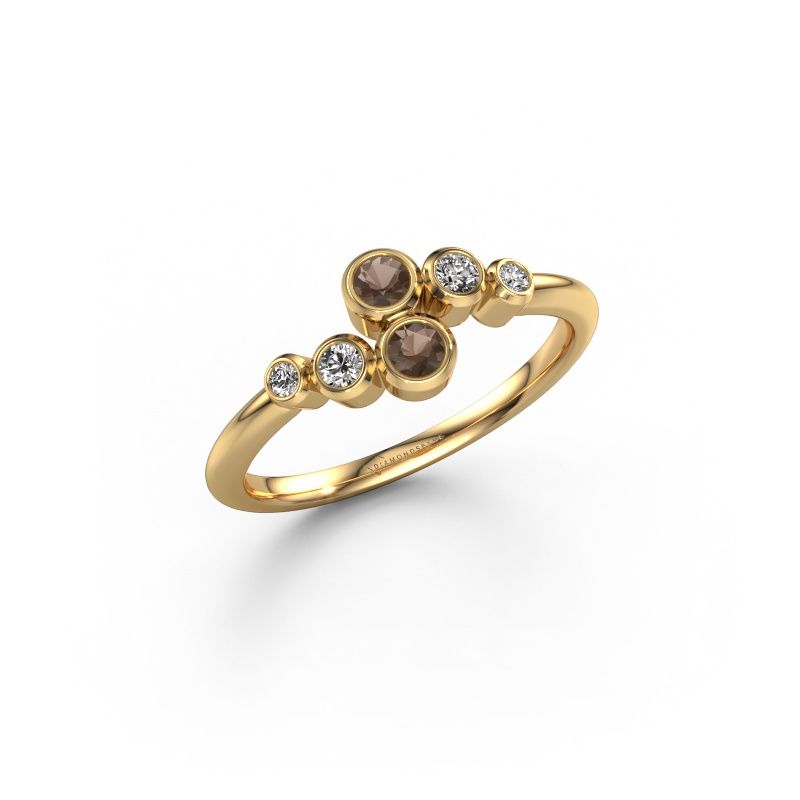 Ring Lonnie 585 Gold Rauchquarz 2.5 mm