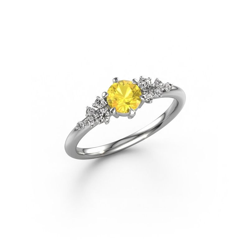 Engagement ring Royce RND 950 platinum yellow sapphire 5 mm