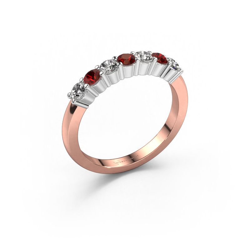 Bague Yasmin 7 585 or rose grenat 2.7 mm