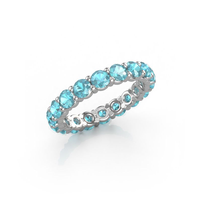Ring Heddy rnd 3.4 585 witgoud blauw topaas 3.4 mm