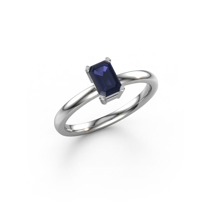 Engagement ring Denita 1 EME 950 platinum sapphire 6x4 mm