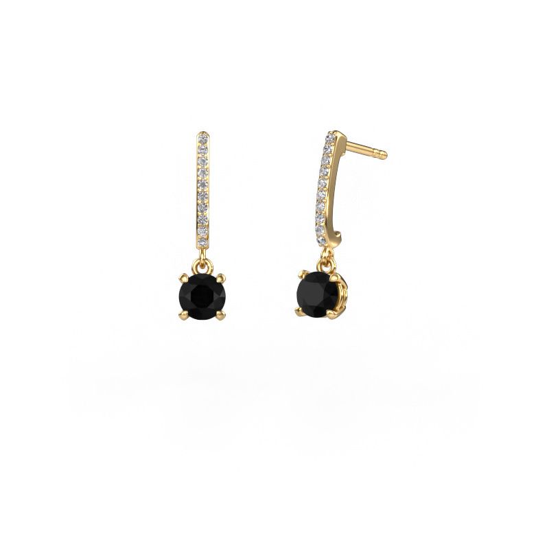 Drop earrings Tanja 1 585 gold black diamond 1.334 crt