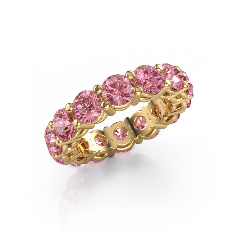 Stackable ring Michelle full 5.0 585 gold pink lab grown diamond 5 mm