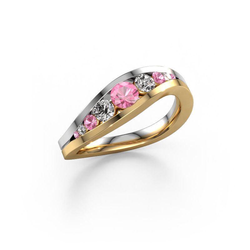 Ring Sigrid 2 585 goud roze saffier 4 mm