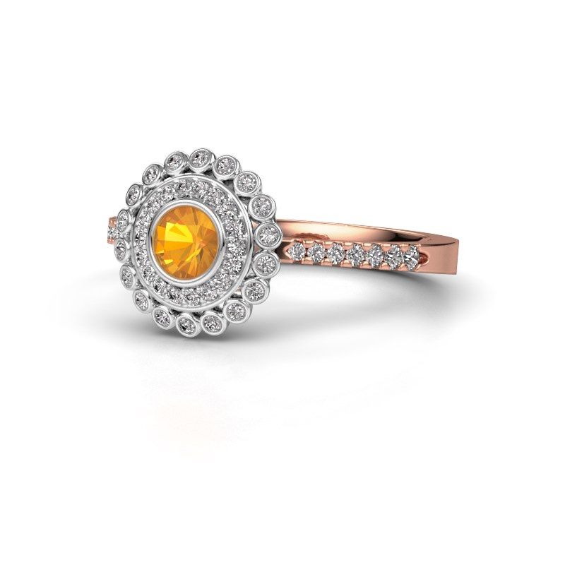 Image of Engagement ring Shanelle<br/>585 rose gold<br/>Citrin 4 mm