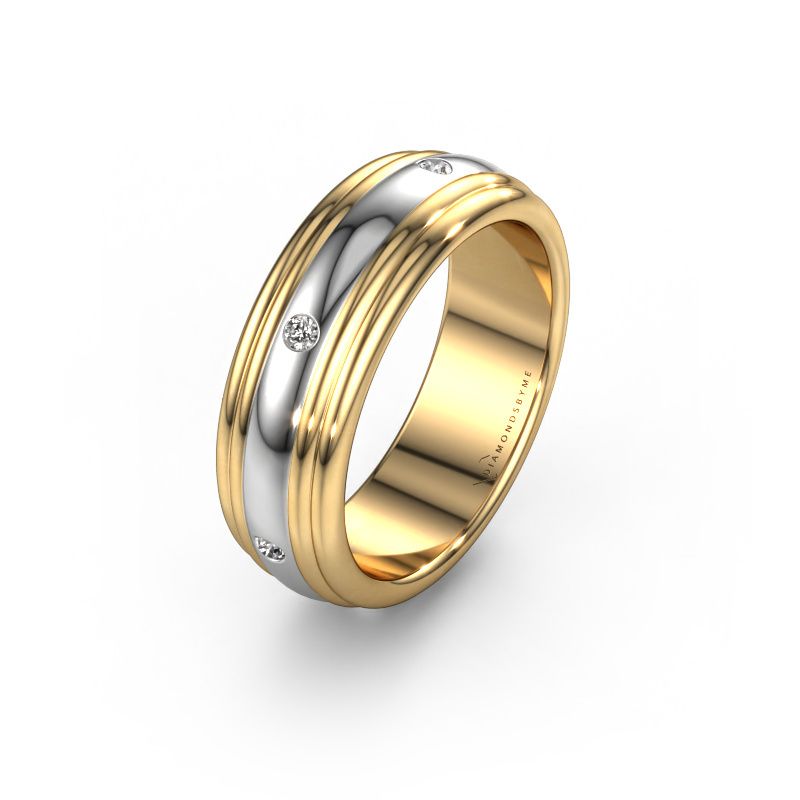 Wedding ring WH2236L 585 gold diamond ±6x2.2 mm