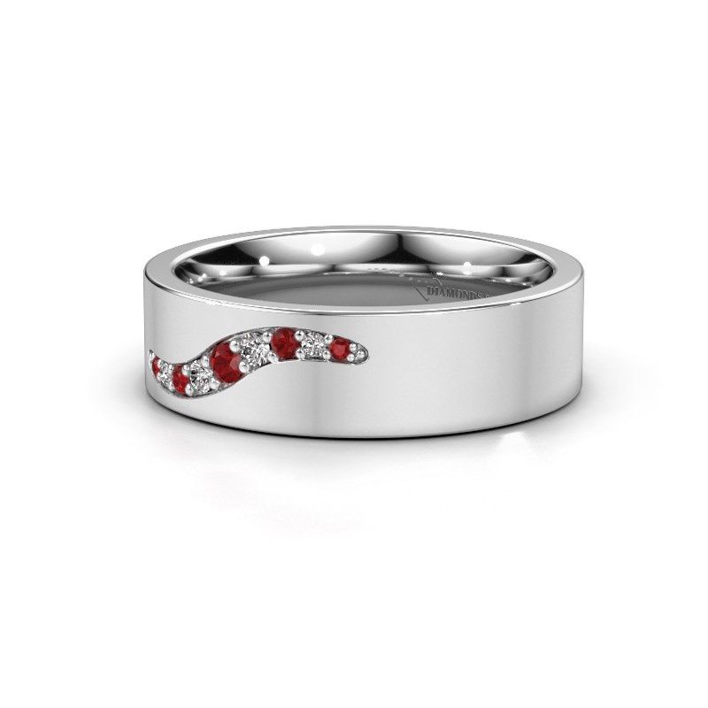 Image of Wedding ring WH2053L16BP<br/>585 white gold ±6x2 mm<br/>Ruby