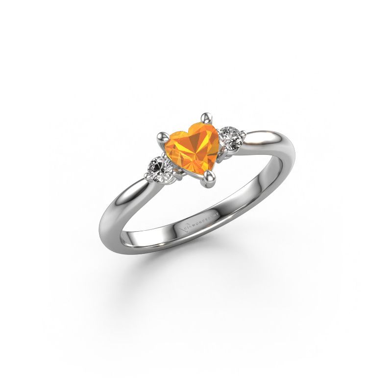 Bague de fiançailles Lieselot HRT 950 platine citrine 5 mm