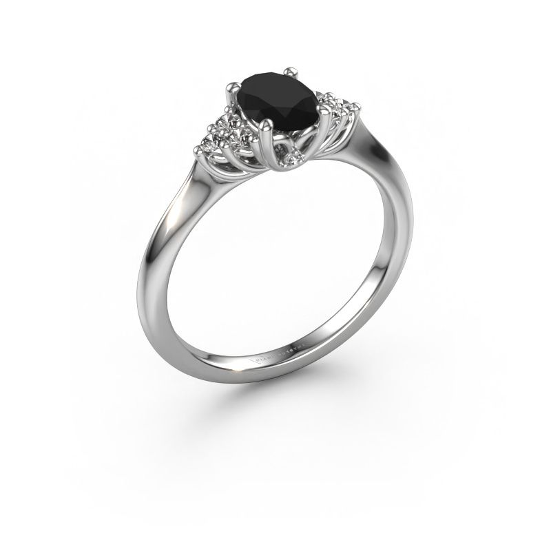 Engagement ring Felipa OVL 950 platinum black diamond 1.183 crt