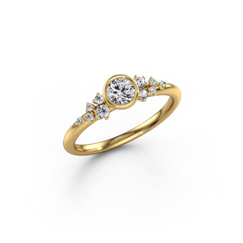 Bague de fiançailles Aliyah RND 585 or jaune diamant synthétique 0.30 crt
