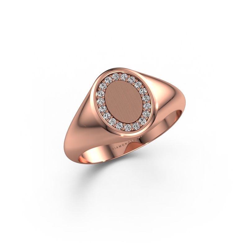 Signet ring Rosy Oval 1 585 rose gold lab-grown diamond 0.008 crt