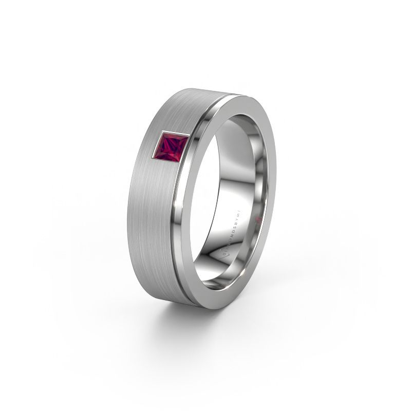 Trouwring WH0550L16CMP 950 platina rhodoliet ±6x2.2 mm