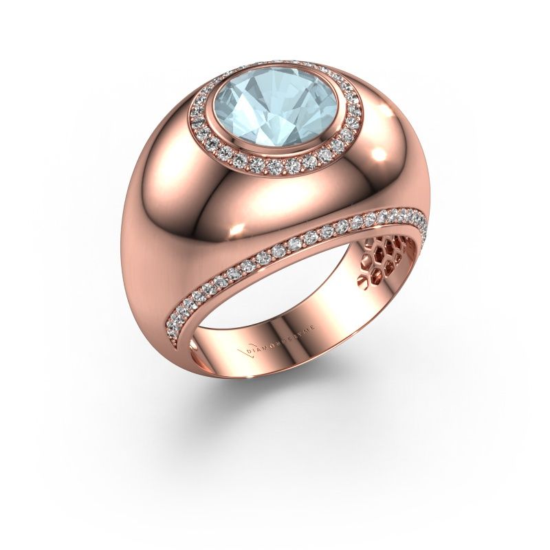 Ring Roxann 585 Roségold Aquamarin 8 mm