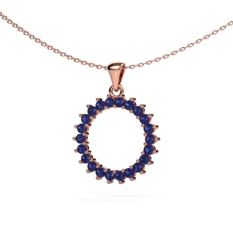 Anhänger Round 3 585 Roségold Saphir 2 mm