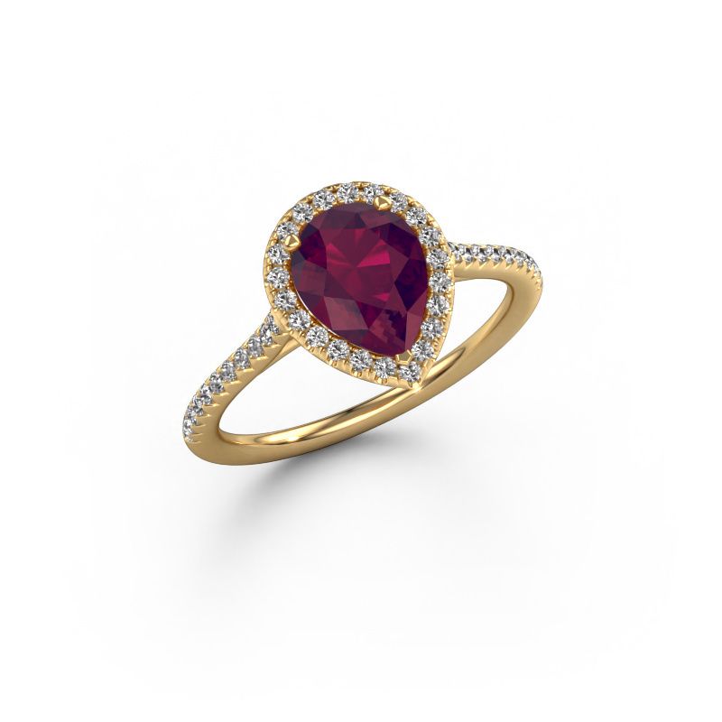Verlovingsring Seline per 2 585 goud rhodoliet 8x6 mm