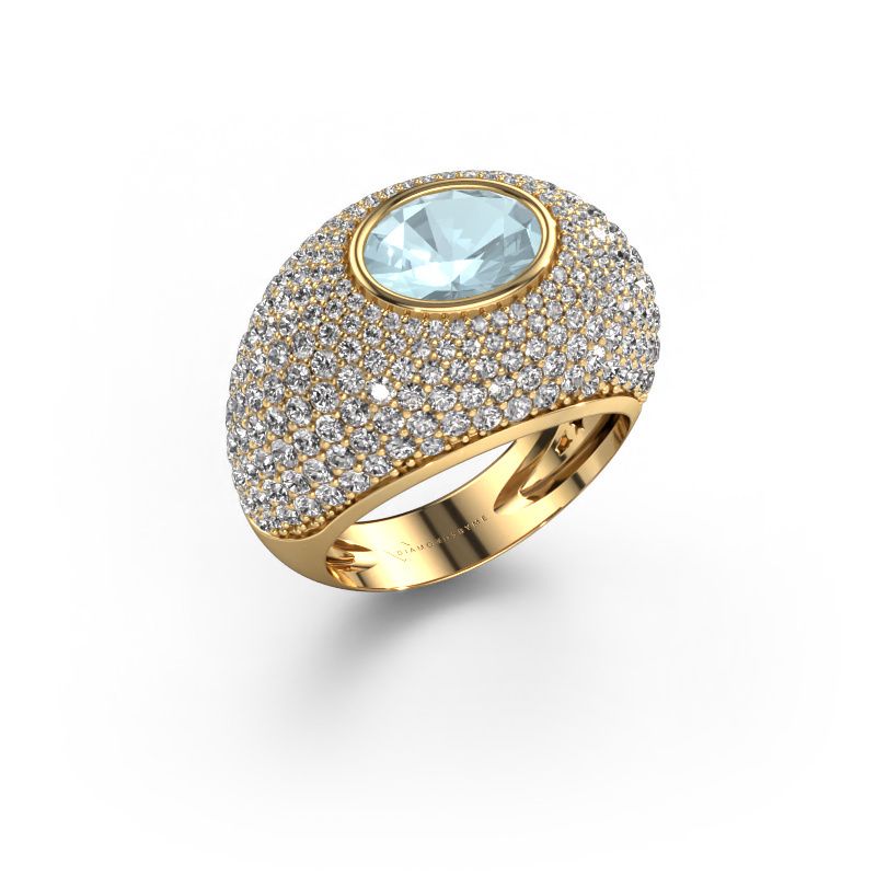 Ring Armida 585 gold aquamarine 9x7 mm
