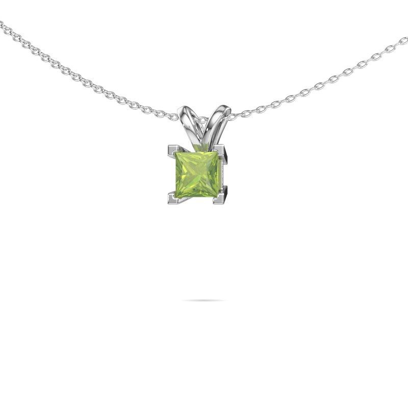 Pendant Ariane 585 white gold peridot 5 mm