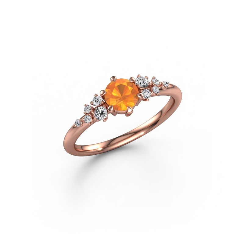 Verlovingsring Royce RND 585 rosé goud citrien 5 mm