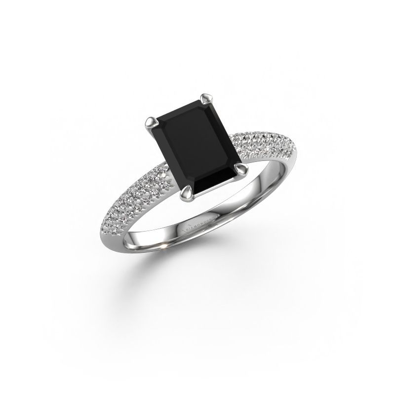 Verlovingsring Morane EME 585 witgoud zwarte diamant 2.377 crt