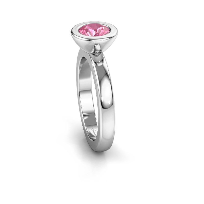 Image of Stacking ring Eloise Round 950 platinum pink sapphire 6 mm