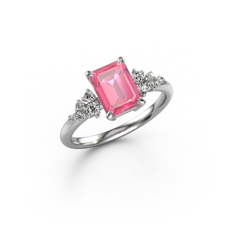 Ring Royce EME 585 Weißgold Pink Saphir 8x6 mm