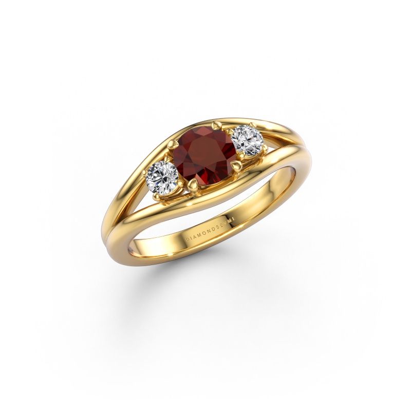 Ring Cassie RND 585 gold garnet 5.4 mm