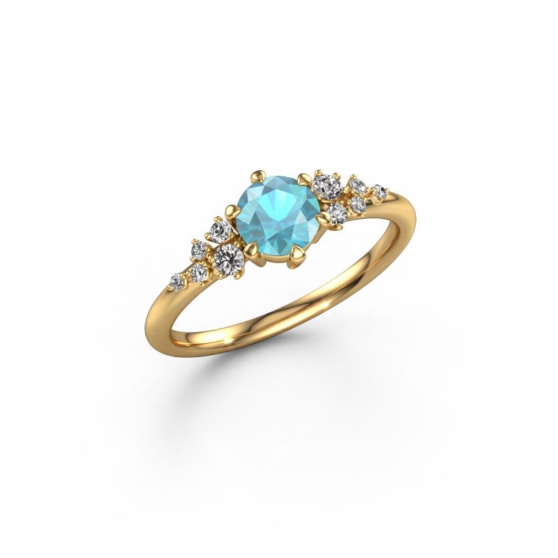 Ring Royce RND 585 gold blue topaz 5.5 mm