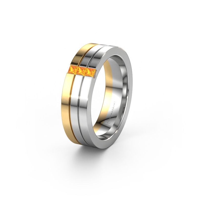 Wedding ring WH0428L16BP 585 white gold citrin ±6x2 mm