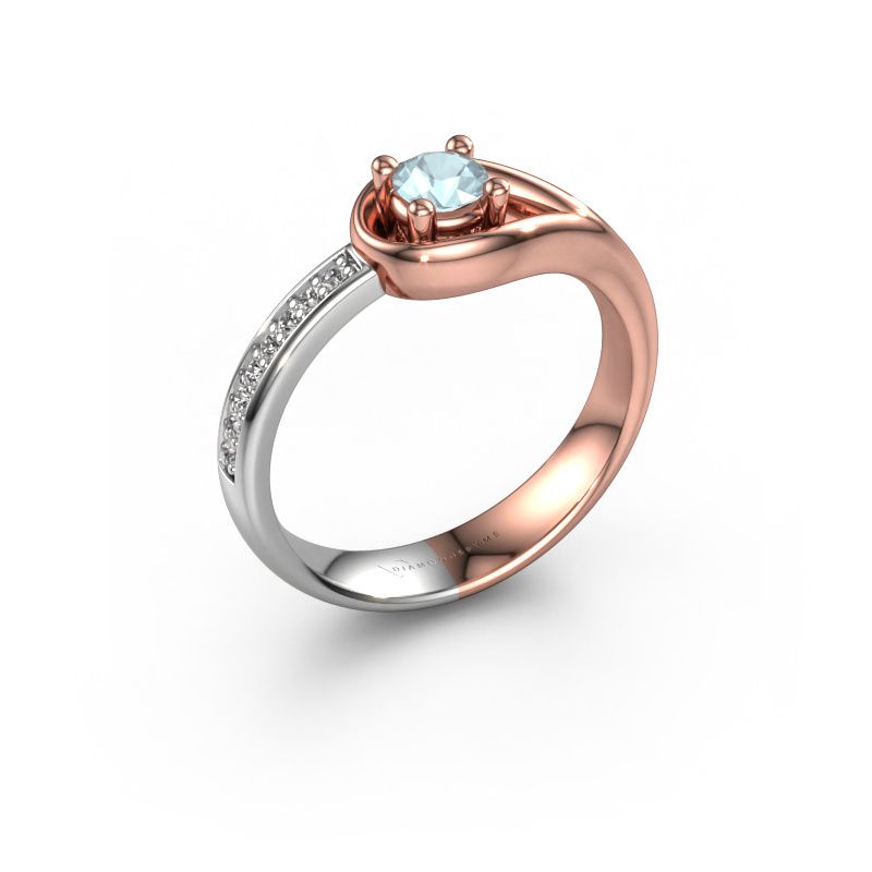 Ring Zara 585 Roségold Aquamarin 4 mm