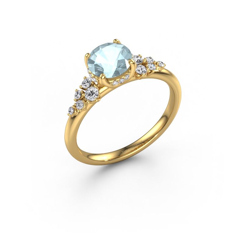 Engagement ring Emma RND 585 gold aquamarine 6.5 mm