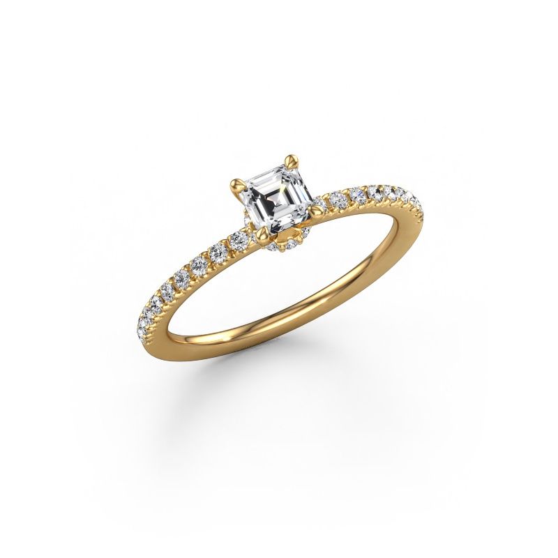 Engagement ring Crystal ASSC 4 585 gold diamond 0.58 crt