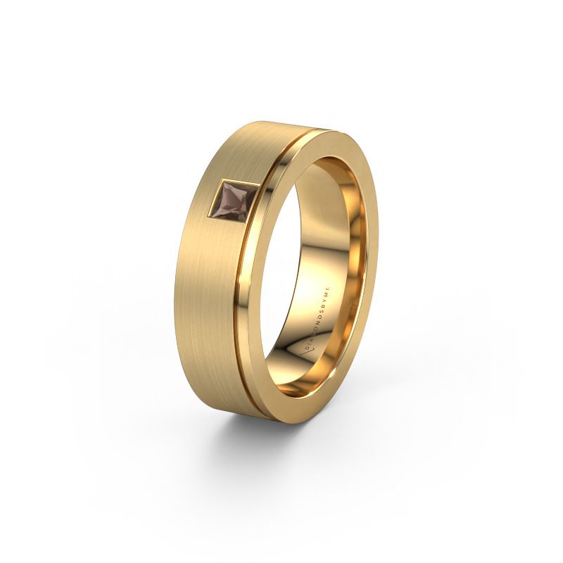 Wedding ring WH0550L16CMP 585 gold smokey quartz ±6x2.2 mm