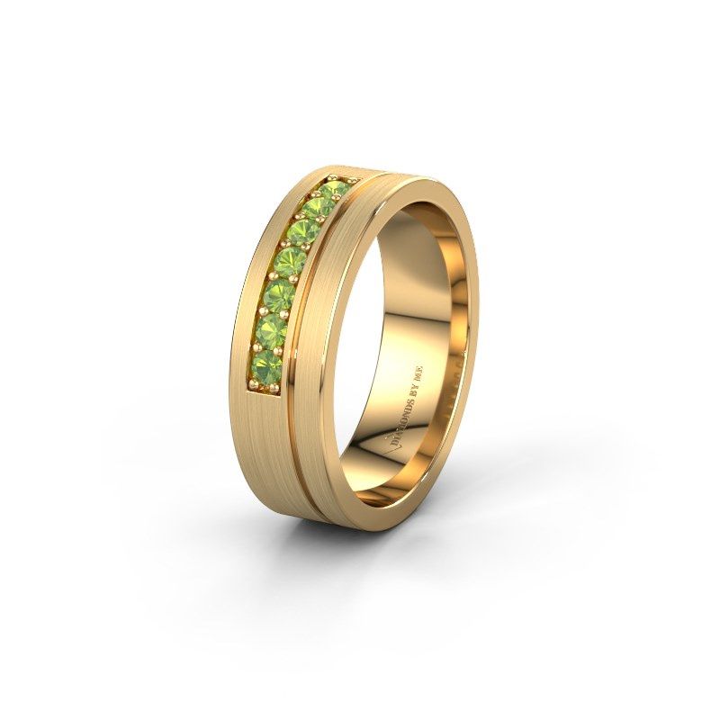 Afbeelding van Trouwring WH0312L16AM 585 goud peridoot ±6x1.7 mm