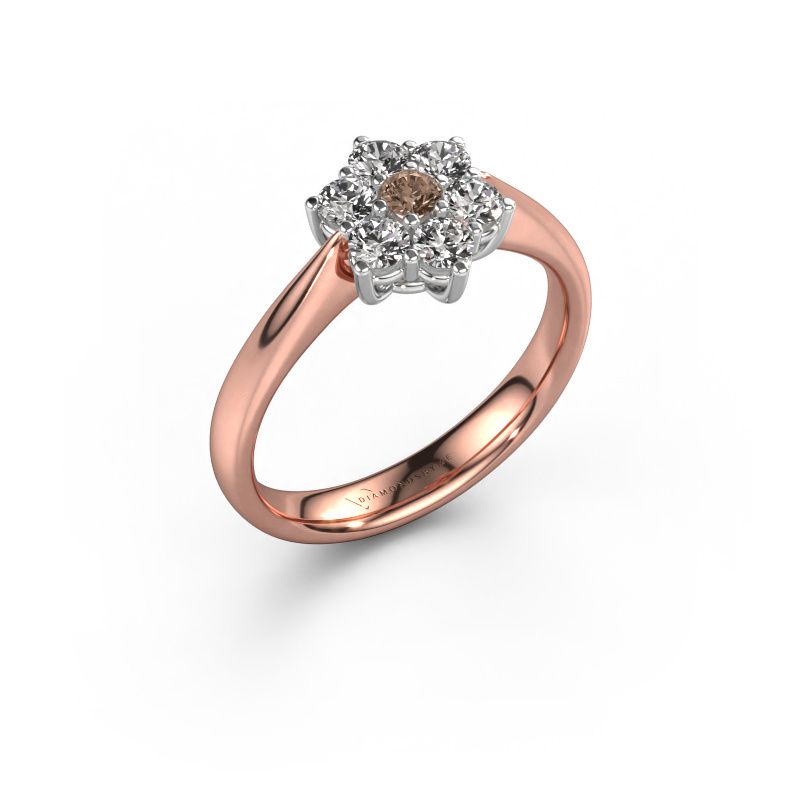Promise ring Chantal 1 585 rose gold brown diamond 0.055 crt