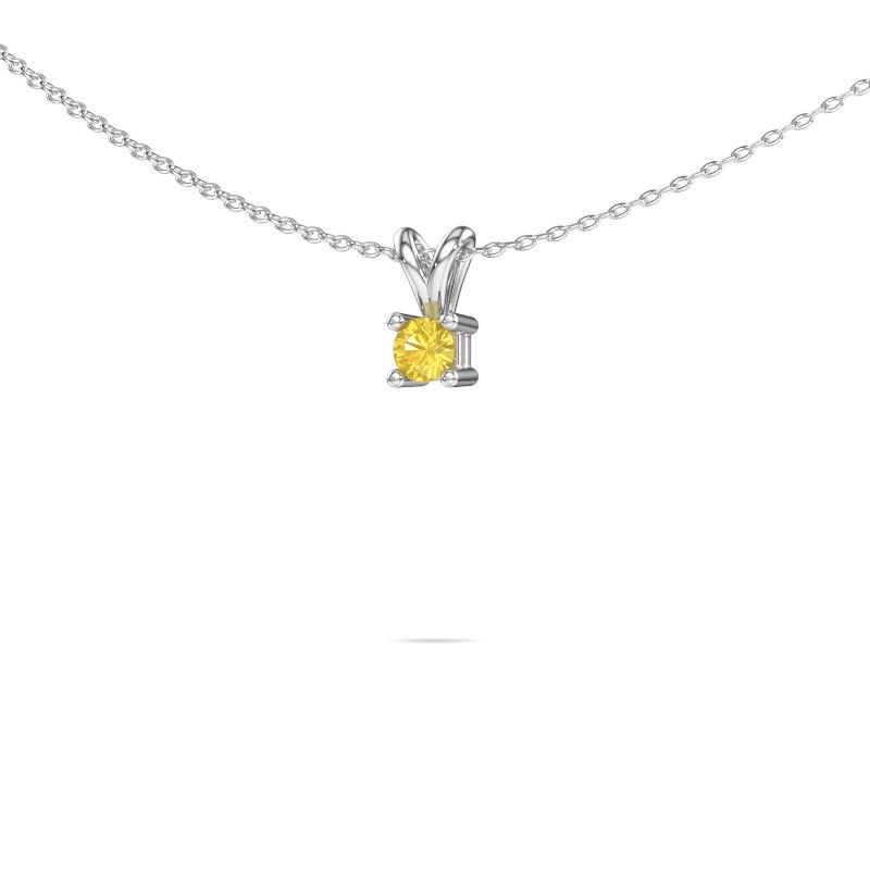 Ketting Eline 950 platina gele saffier 5 mm
