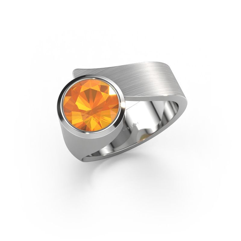 Ring Nakia 585 white gold citrin 8 mm