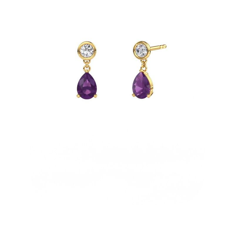Drop earrings Lacey PER 585 gold amethyst 7x5 mm
