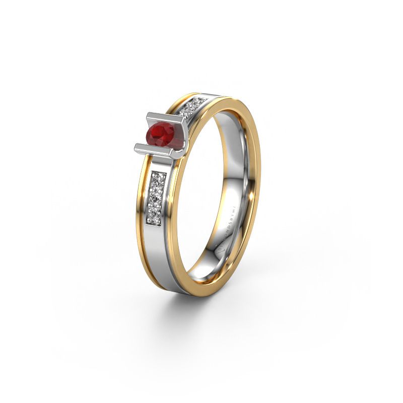 Wedding ring WH2108L14A 585 white gold ruby ±4x1.7 mm