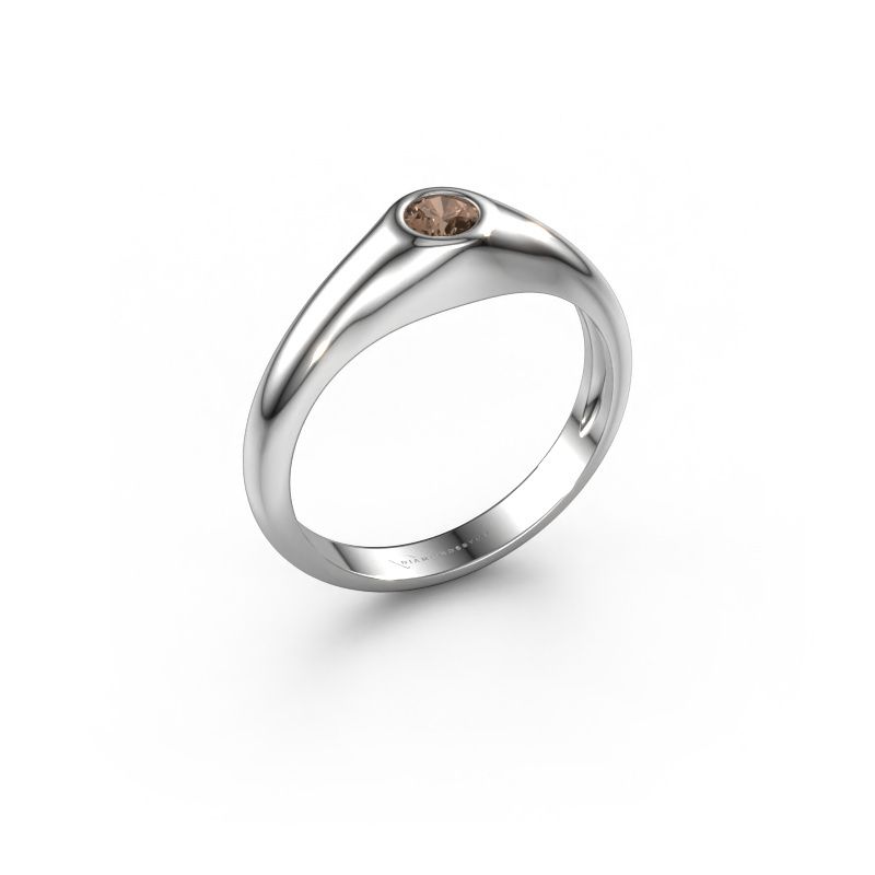 Pinky ring Thorben 950 platinum brown diamond 0.50 crt