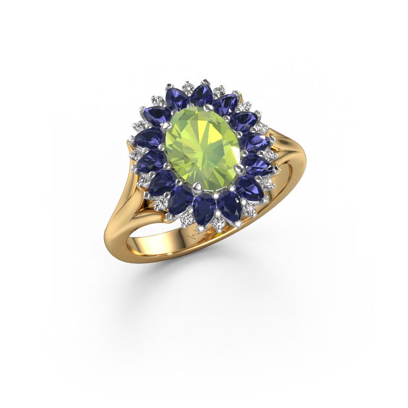 Verlobungsring Lidia 585 Gold Peridot 8x6 mm